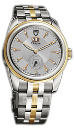 Tudor Glamour Double Date Srebrny/18 karatowe żółte złoto Ø42 mm 57003-68073-SDIDGD