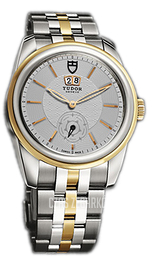 Tudor Glamour Double Date Srebrny/18 karatowe żółte złoto Ø42 mm 57003-68073-SIDGLD