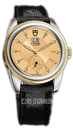 Tudor Glamour Double Date Szampański/Skóra Ø42 mm 57003-CHDIDBJLSGD