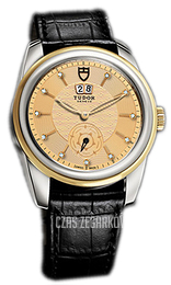 Tudor Glamour Double Date Szampański/Skóra Ø42 mm 57003-CHDIDSBLSGLD
