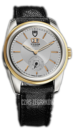 Tudor Glamour Double Date Srebrny/Skóra Ø42 mm 57003-SIDBJLSGD
