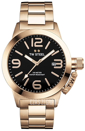 TW Steel Canteen Czarny/Stal w kolorze różowego złota Ø40 mm CB403