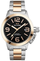 TW Steel Canteen Czarny/Stal w kolorze różowego złota Ø40 mm CB405