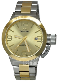 TW Steel Canteen Żółte złoto/Stal w odcieniu złota Ø50 mm CB52