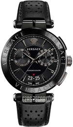 Versace Aion Czarny/Skóra Ø45 mm VE1D01420