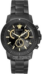 Versace New Chrono Chronograph 45mm Czarny/Stal Ø45 mm VE2E00621