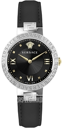 Versace Greca Czarny/Skóra Ø36 mm VE2K00221