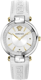 Versace Revive Srebrny/Skóra Ø35 mm VE2L00121