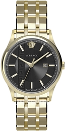 Versace Aiakos Czarny/Stal w odcieniu złota Ø44 mm VE4A00820