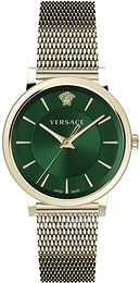 Versace V Circle Zielony/Stal w odcieniu złota Ø42 mm VE5A00820