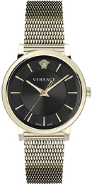 Versace V Circle Czarny/Stal w odcieniu złota Ø42 mm VE5A00920