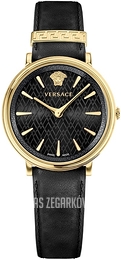 Versace V Circle Czarny/Skóra Ø38 mm VE8100819