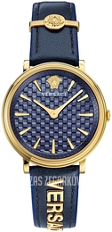 Versace Niebieski/Skóra Ø38 mm VE8101219