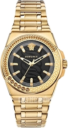 Versace Chain Reaction Czarny/Stal w odcieniu złota Ø40 mm VEHD00520