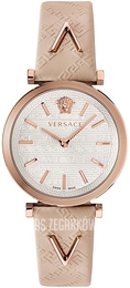 Versace V Twist Srebrny/Skóra Ø37 mm VELS00419