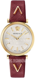 Versace V Twist Srebrny/Skóra Ø37 mm VELS00519