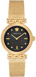 Versace Meander Czarny/Stal w odcieniu złota Ø34 mm VELW00720