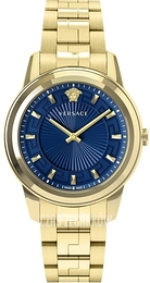 Versace Greca Niebieski/Stal w odcieniu złota Ø38 mm VEPX00820