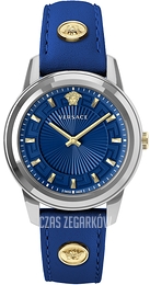 Versace Greca Niebieski/Skóra Ø38 mm VEPX00921