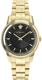 Versace Greca Czarny/Stal w odcieniu złota Ø38 mm VEPX01321