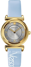Versace V Motif Srebrny/Skóra Ø36 mm VERE00318