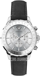 Versace Signature Srebrny/Skóra Ø44 mm VEV600119