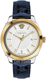 Versace Icon Classic Srebrny/Skóra Ø43 mm VEV900219