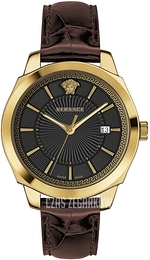 Versace Icon Classic Czarny/Skóra Ø43 mm VEV900319