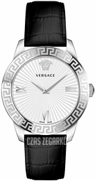 Versace Greca Srebrny/Skóra Ø39 mm VEVC00119