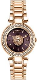 Versus by Versace Bricklane Brązowy/Stal w kolorze różowego złota Ø36 mm VSP642718