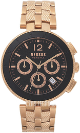 Versus by Versace Logo Czarny/Stal w kolorze różowego złota Ø44 mm VSP762618