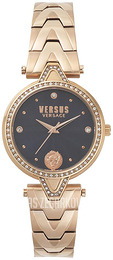 Versus by Versace Czarny/Stal w kolorze różowego złota Ø34 mm VSPCI3817