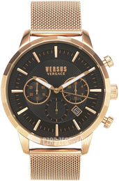 Versus by Versace Eugene Czarny/Stal w kolorze różowego złota Ø46 mm VSPEV0719