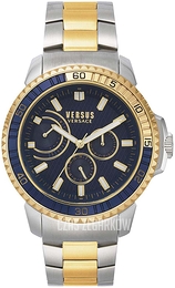 Versus by Versace Aberdeen Niebieski/Stal w odcieniu złota Ø45 mm VSPLO0719