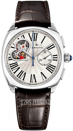 Zenith Heritage Srebrny/Skóra 37x37 mm 03.1925.4062-01.C725