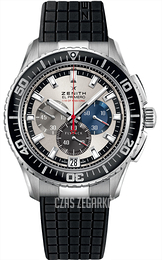 Zenith El Primero Srebrny/Guma Ø45.5 mm 03.2062.4057-69.R515