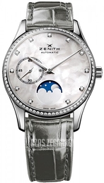 Zenith Heritage Ultra Thin Lady Moonphase Biały/Skóra Ø33 mm 16.2310.692-81.C706