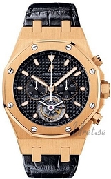 Audemars Piguet Royal Oak Tourbillon Chronograph Czarny/Skóra Ø44 mm 25977OR.OO.D002CR.01