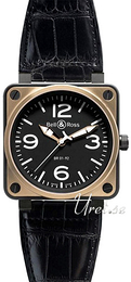 Bell & Ross Instrument Czarny/Skóra 46x46 mm BR0192PINK