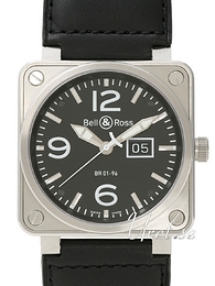 Bell & Ross Instrument Czarny/Skóra 46x46 mm BR0196BL