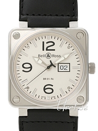 Bell & Ross Instrument Biały/Skóra 46x46 mm BR0196WL