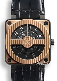 Bell & Ross Aviation Czarny/Guma 46x46 mm BR 01-92 Gold Compass Pink Gold 