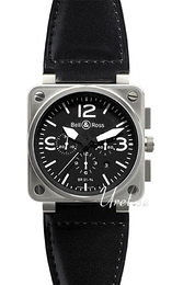 Bell & Ross Aviation Czarny/Guma 46x46 mm BR 01-94 Steel