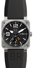 Bell & Ross Aviation Czarny/Guma 42x42 mm BR 03-51 Gmt Titanium