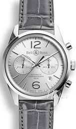 Bell & Ross Vintage Srebrny/Skóra Ø41 mm BR 126 Officer Silver