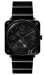 Bell & Ross Aviation Czarny/Guma 39x39 mm BR S Black Ceramic Phantom