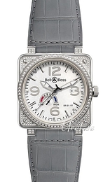 Bell & Ross Instrument Biały/Skóra 46x46 mm BR0197TOPFULDIA