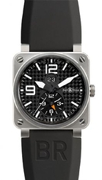 Bell & Ross Instrument Czarny/Guma 42x42 mm BR03TITIAN-GMT