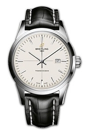 Breitling Transocean Biały/Skóra Ø43 mm A10360-0412