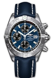 Breitling Galactic Chronograph II Niebieski/Skóra Ø44 mm A13364-821